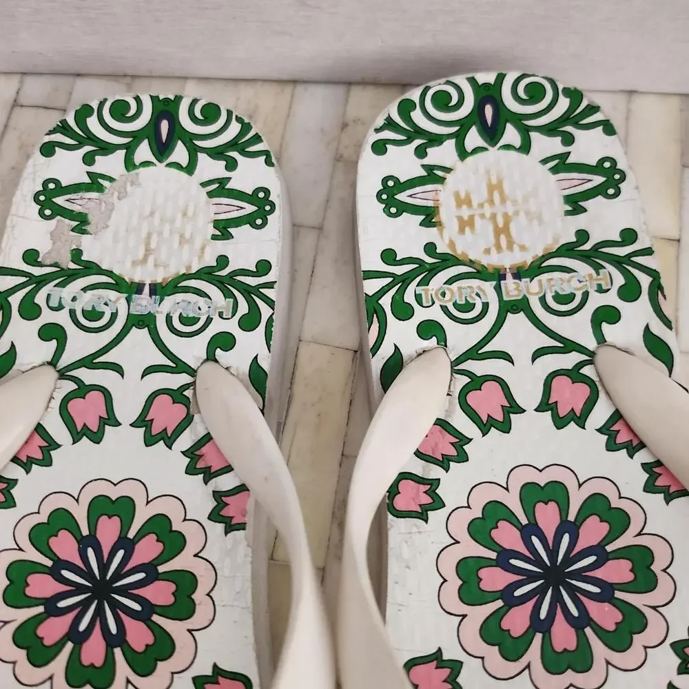 Tory Burch floral-print rubber flip-flops